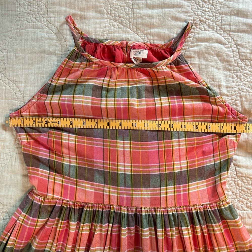 Lands' End Madras Sundress - fully lined, 100% cotton, has pockets! - Picture 8 of 14